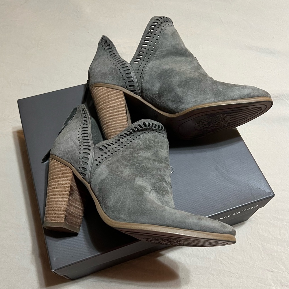 Vince Camuto Gray Suede Heeled Boots